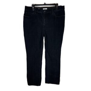 Black Corduroy Pants Five-Pocket Straight Size 14 St. John's Bay